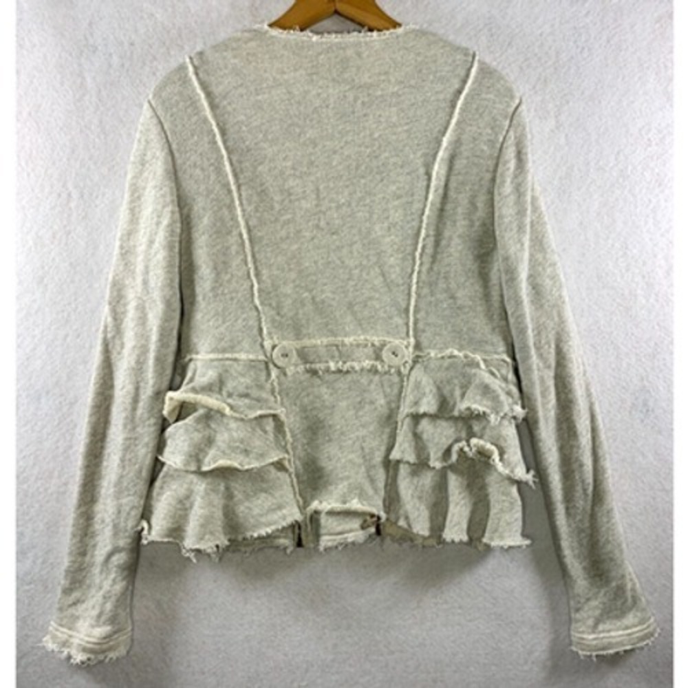 Sundance Womens‎ Ruffled Joy Jacket Sz S Gray Cotton Boho Moto Feminine Edgy - Picture 5 of 14